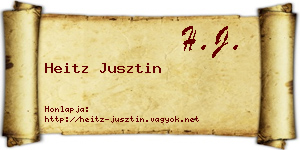 Heitz Jusztin névjegykártya